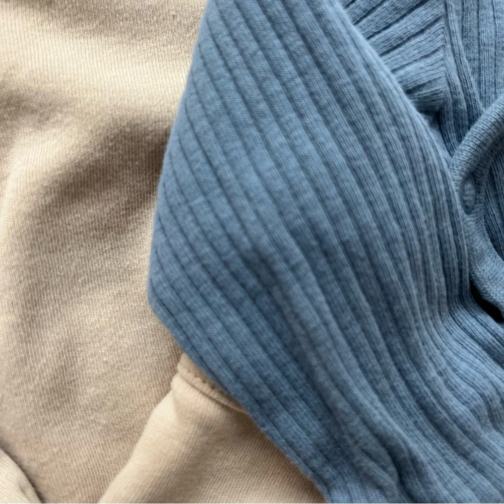 Zara + H&M + L’ovedbaby ribbed kimono bodysuit + plush sweat pants baby boy set